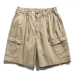 Men`s Tracksuits Elmsk Japanese Vintage Multi Pocket Summer Capris Trendy Casual Loose Sports Pants Large Comfortable Shorts