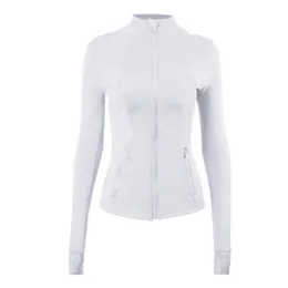 lu-008 Define Jacket Women Naked Yoga LU Coat Long Sleeve Crop Top Zipper Fitness Running Shirts Workout Clothes Sportswear lulemon09