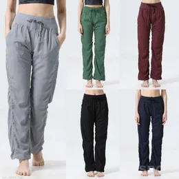  Leggings Align Lady Perfectly Oversized Trousers Sport Lemons Sweatpant Woman StraightLeg Casual Pants Full Length Pockets Dance Studio Yoga Leggingss P