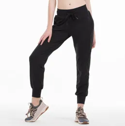 Naked Feel Fabric Yoga Workout Sport Joggers Pants Women Waist Drawstring Fitness Running Sweat Trousers With Two Side Pocket Styl8531669