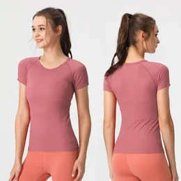 luluWomen`s Sports Long Sleeve T-Shirt LU-088 Yoga Wear Swiftly Women Quick-drying Sport Long Sleeved Nylon High Elastic Fabric