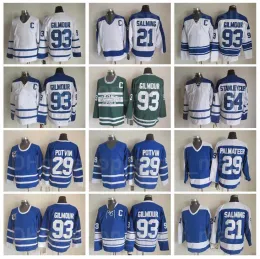 Men Vintage Classic Ice Hockey 93 Doug Gilmour Jersey 64 Stanleycup 29 Felix Potvin 29 Mike Palmateer 21 Borje Salming 17 Wendel Clark Retro