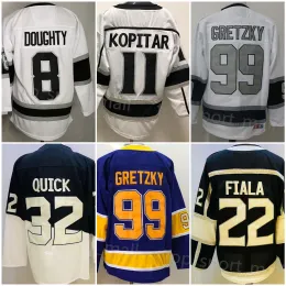 Stitch Ice hockey jerseys Purple Gretzky Jonathan Black Reverse Retro Blank Anze Kopitar Wayne Drew Doughty White Kevin Fiala Quick hockey s