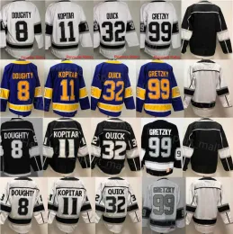 Reverse Retro Ice Hockey 8 Drew Doughty Jersey 11 Anze Kopitar 32 Jonathan Quick 99 Wayne Gretzky Blank White Black Purple Team Color