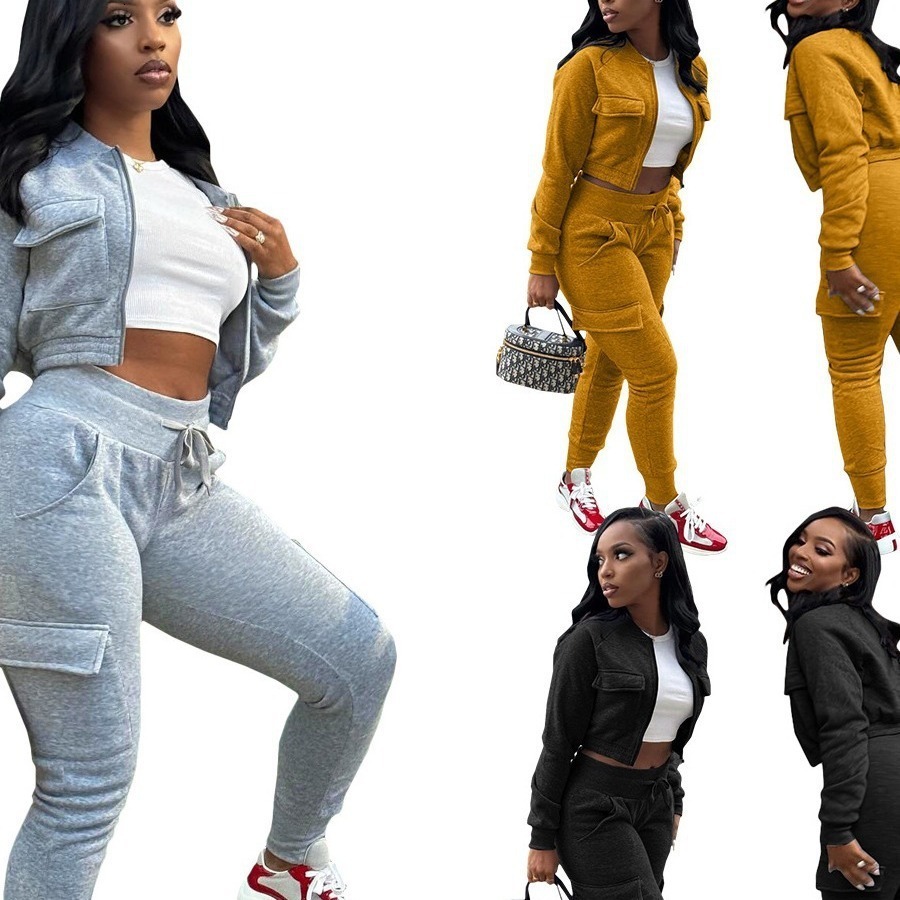 Survêtement Femmes Hiver Deux Pièces Ensemble Sportswear Sexy Tenue Maison Vêtements Femme Loungewear Costume Chaud Casual 25404P 210712