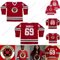 Mit Mens 2021 New Letterkenny Irish Jersey 69 SHORESY Red TV Series Letterkenny Ice Hockey Jerseys S-XXXL