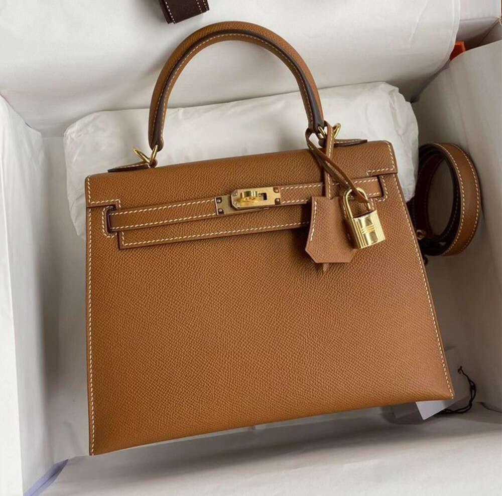 Top Quality Handmade Women Bags Epsom Genuine Leather Designer Luxury Ladies Handbags Classic Large Capacity Shoulder Twill 25 28 Tote Handbag 222 