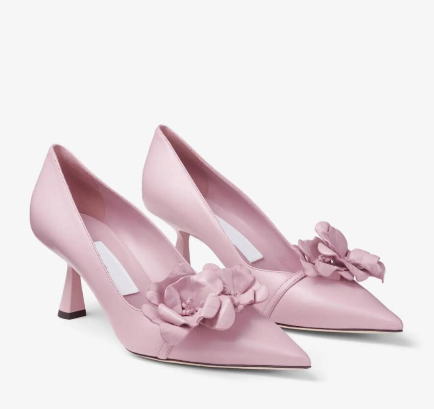 Luxury london Miss pumps low heeled leather sandal with Rosalia flowers calf patent pointe toe brider dress sandals high heels top quality with box