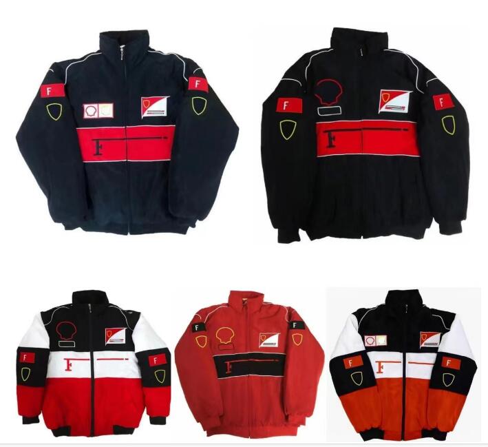 Veste de course F1, équipe d'automne et d'hiver, logo entièrement brodé, vêtements en coton, ventes au comptant