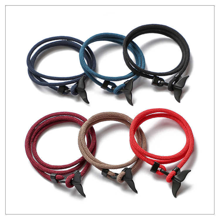 Charm Bracelets New Adjustable 3mm Thin Cord Bracelet Homme Double Layer Handmade Weaven Rope Braclet Pulseras Hombre Legend Braslet Men Joias L2-image-879961837