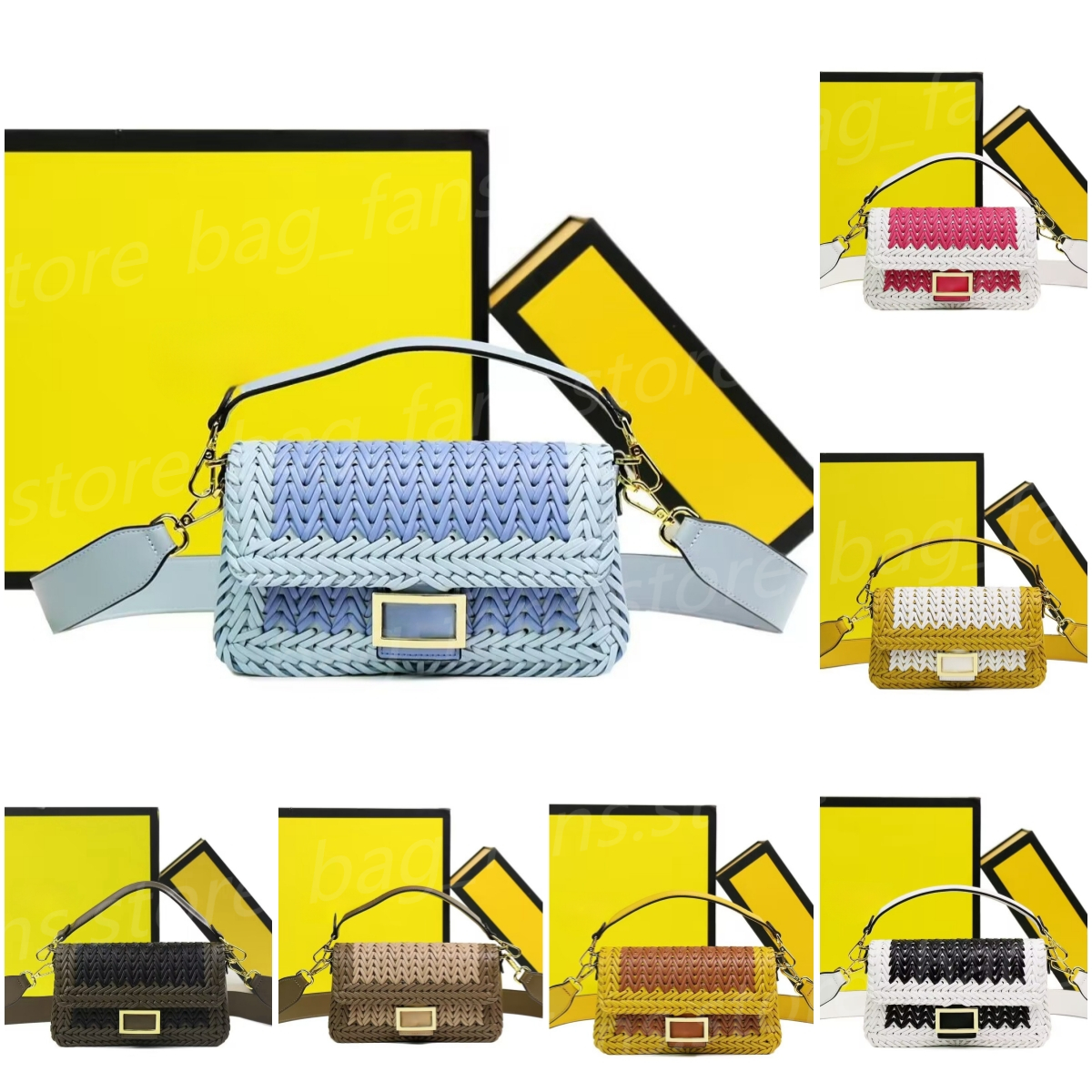10A Designer Woven Handbags Women's Fashion Crossbody Bags Premium Quality 1:1 Color Block Bags 27x15x6cm 25633-image-926893734