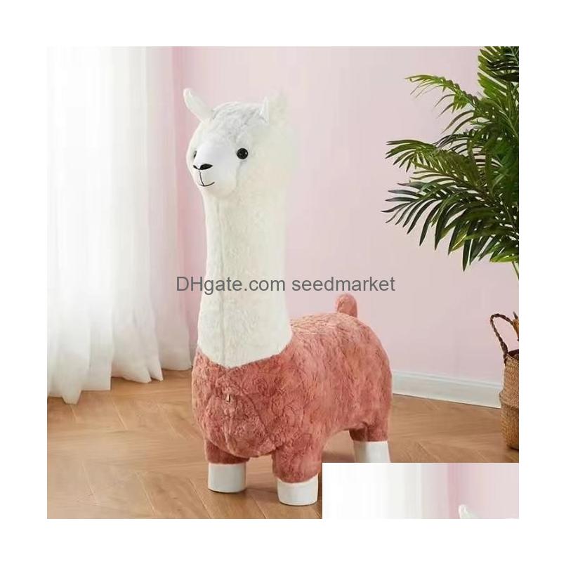 Living Room Furniture Alpaca Stool Balcony Cartoon Shoe Change Childrens Casual Action Figure Sitting Seat Drop Delivery Home Garden Dhuhn