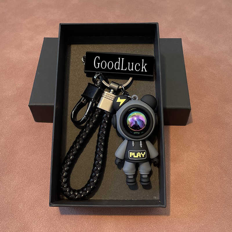 Designer Keychain Cute Cartoon Lightning Bear Keychain Car Chain Charming Men and Women Couples Personalized Pendant Fashion Keychain-image-926930235