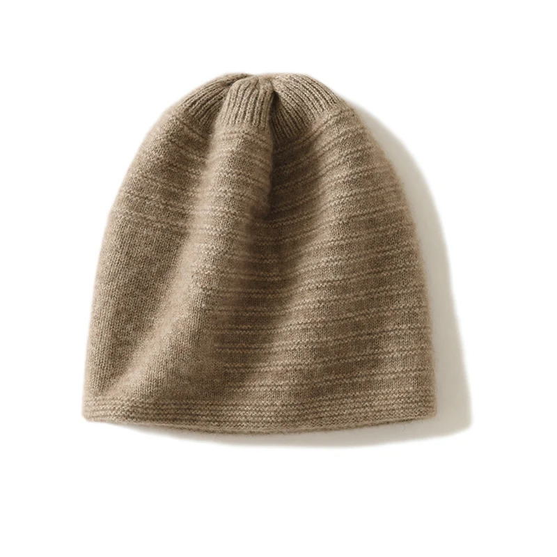 Beanie Skull Caps Spring Autumn and Winter Casual Keep Warm Cashmere Pullover Hat for Women s Knitted Wool Striped Soft Skullies Beanies 231208