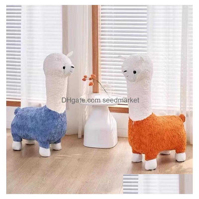 Living Room Furniture Alpaca Stool Balcony Cartoon Shoe Change Childrens Casual Action Figure Sitting Seat Drop Delivery Home Garden Dhuhn