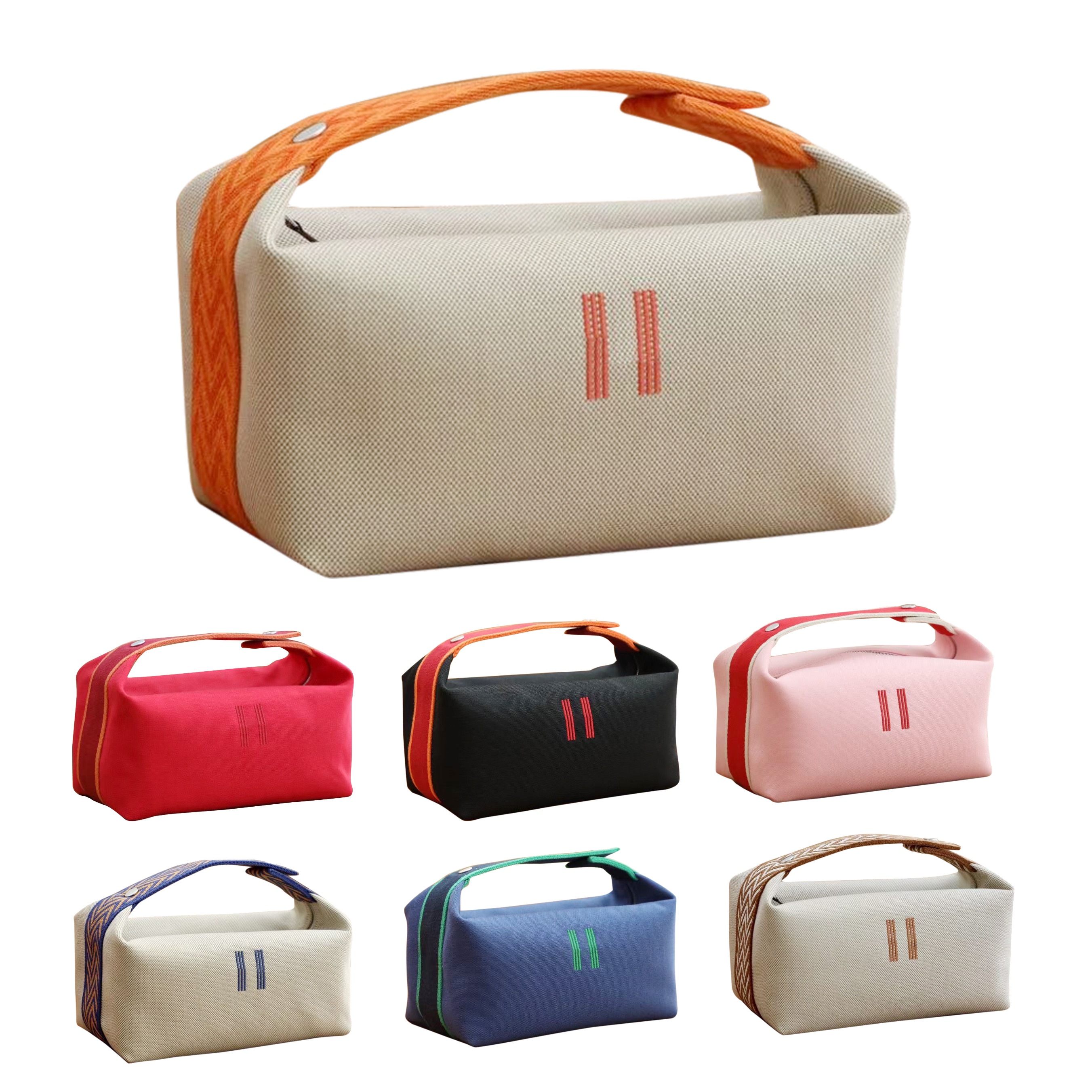 Luxurys wash pouch make up cosmetic Designer Bags Womens Mens orange toiletry nylon canvas Organizer Stock storage Bag makeup tote handbag lunch-image-927187535