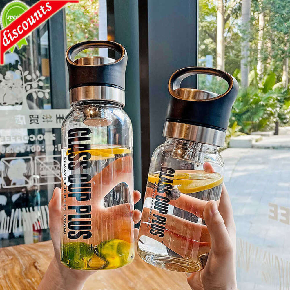 Upgrade 2l Glass Water Bottle with Strap Sport Water Bottles Outdoor Travel Portable Leakproof Tea Glass Bottle with Infuser Drinkware M260227-image-1095690706