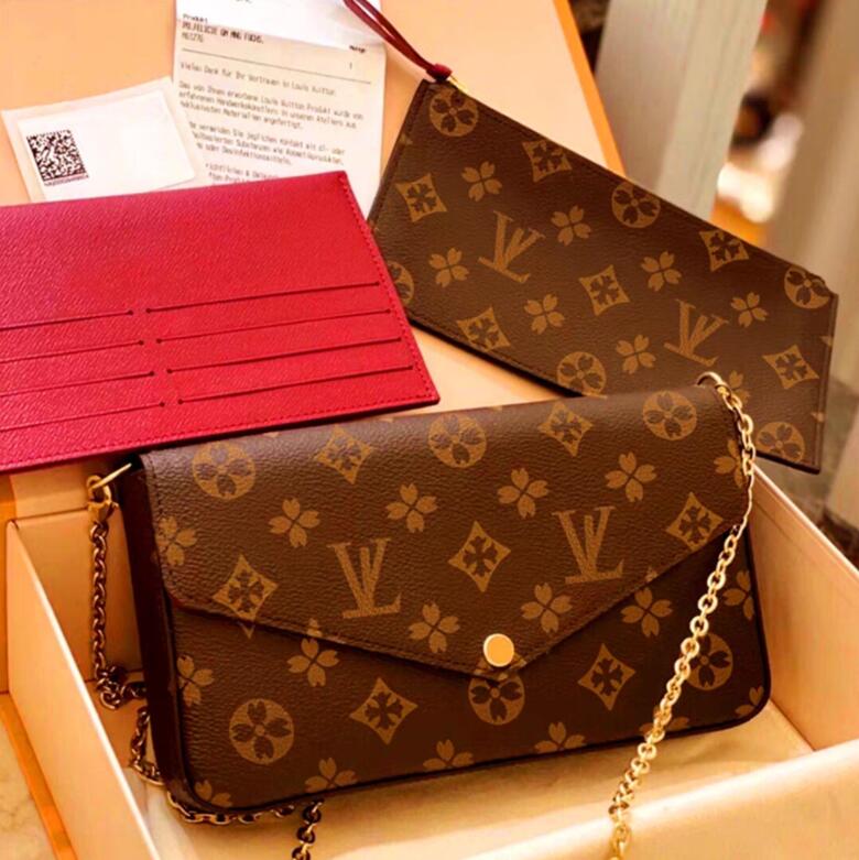 Luxury Designer Woman bag tote wallet with box handbag purse ladies shoulder bags letters flowers grid serail code three in one-image-918806101