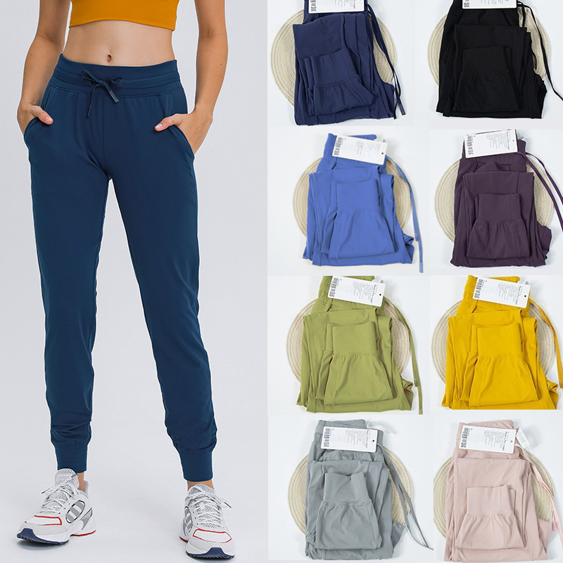 LL Yoga Pants Dance Studio Relaxed-Fit Mid-Rise Jogger Full Length Soft Jersey Tapered Sweatpants Casual Comfort Drawstring Gym City Sweat Pants-image-927435232