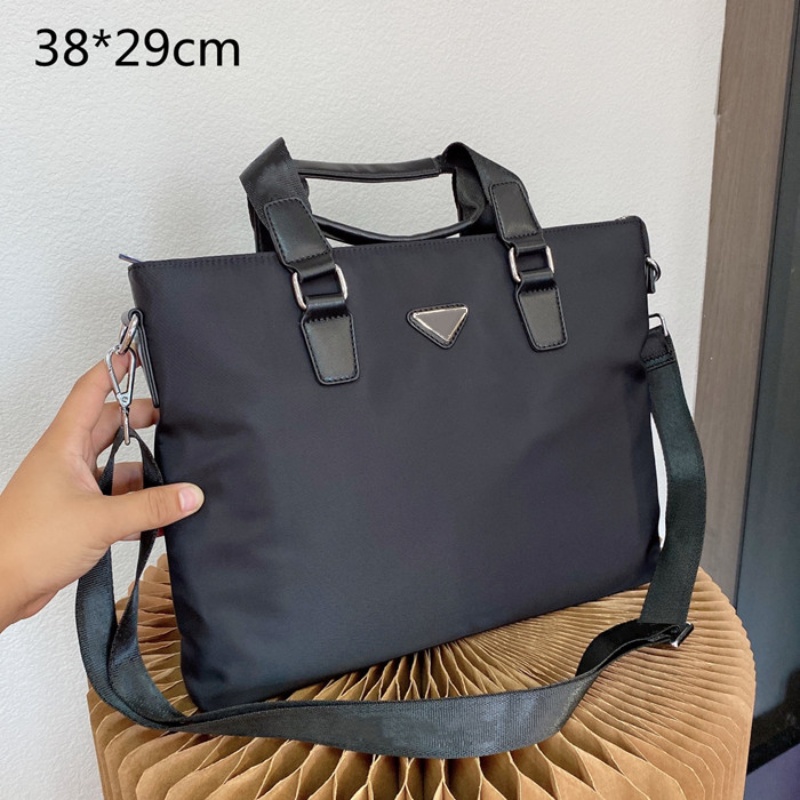Business Designer Men's Black Briefcases Shoulder Bags Computer Handbags Laptop Crossbody Bag Briefcases Triangle Purses Large Capacity top-image-732164026