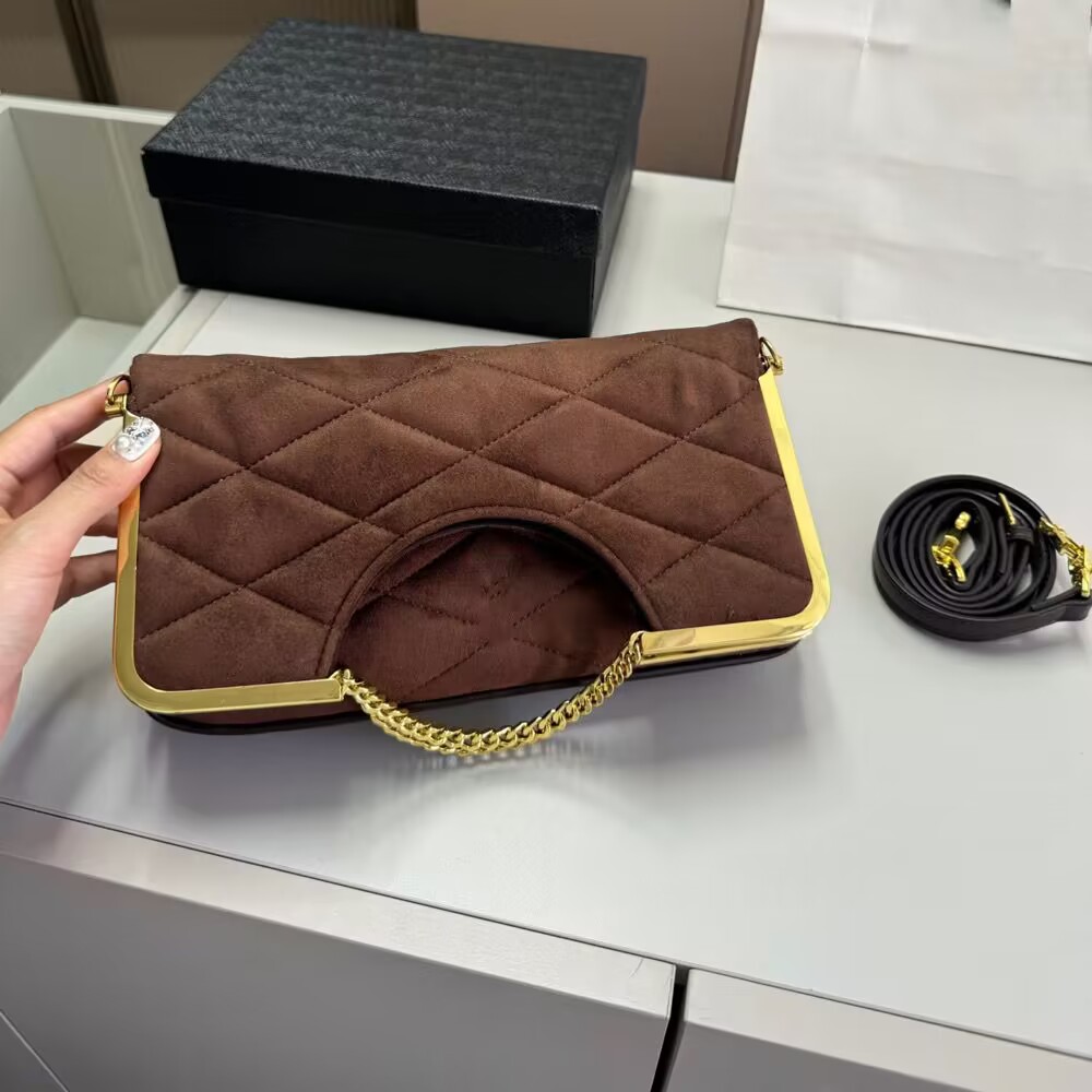 Chain bag canvas texture simplicity 5A high-end quality designer luxury women's one-shoulder cross-body tote bag underarm banquet coin purse 28