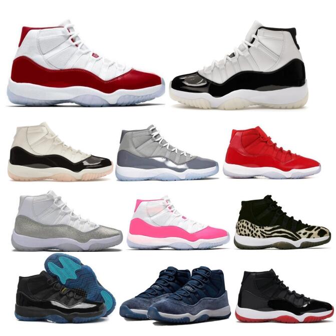 Jumpman 11 11s Chaussures de basket-ball High Cherry Neopolitan Graditude DMP Heiress Velvet Cool Grey 2024 Jorfan Men Man Trainer Sneaker Taille