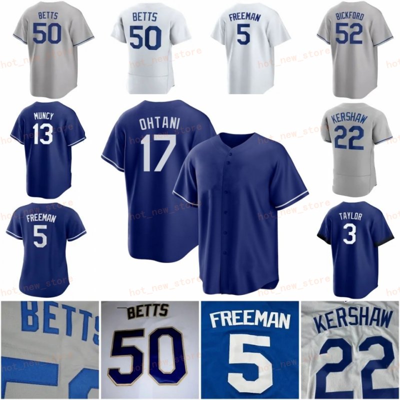 50 Mookie Betts Freddie Freeman Dodgers Baseball Jersey Clayton Kershaw Shohei Ohtani Cody Bellinger Justin Trea Turner Julio Urias Trevor Bauer Mike Piazza Beaty 