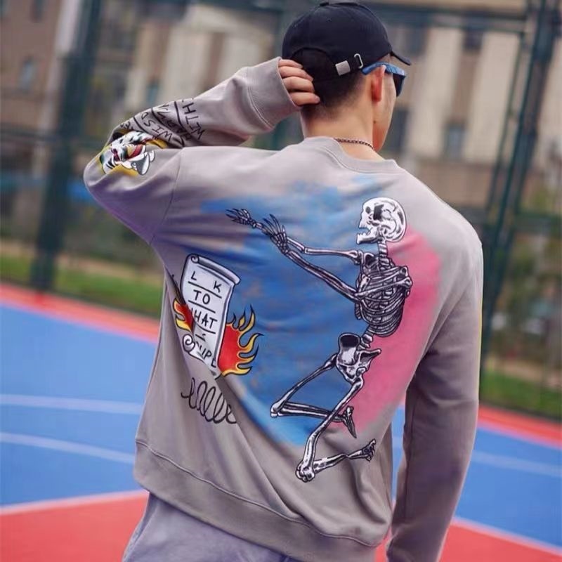 Tracksuit Men Hoodie Designer Zipper Hoodies Womens Designer Hoody Hip Hop Streetwear Clothes All Saints&#039; Day Skull Cotton Hoodie Spring Aut-image-927952179