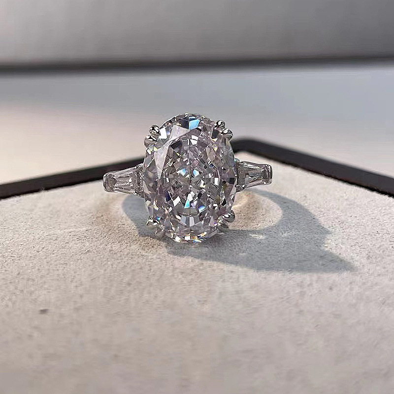 Oval 8ct Lab Diamond Ring 925 sterling silver Jewelry Engagement Wedding band Rings for Women Men Party accessory-image-931221711