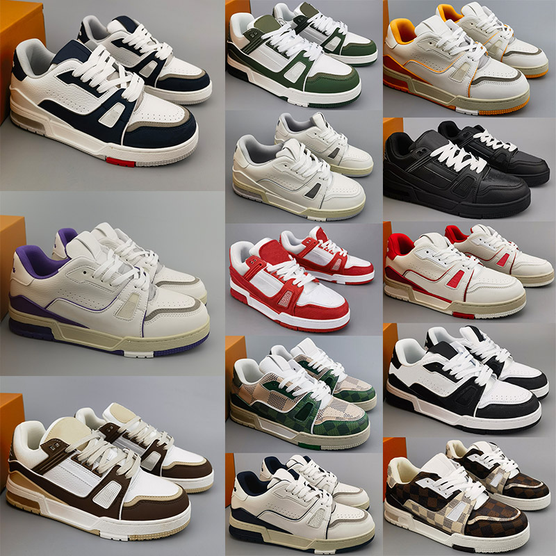 2024 Designer Virgil Trainer Sneaker Chaussures de course Coube en cuir Abloh en cuir noir blanc vert rouge Plate-plateaux Plateforme de sports e
