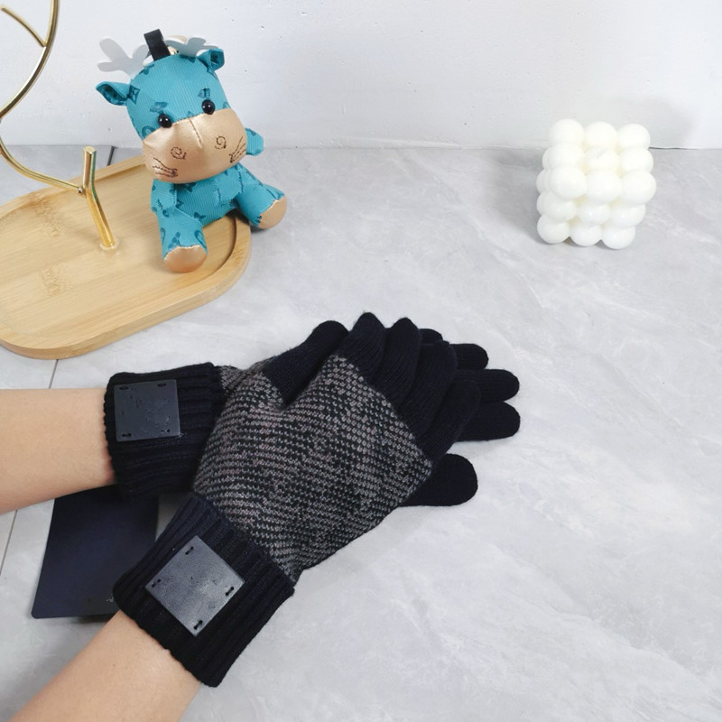 Five Fingers Gloves Women Designer Mitten Sheepskin Gloves Winter Luxury Genuine Leather Brands BiG Fingers Glove Warm Cashmere Inside Touch Scre-image-928121828