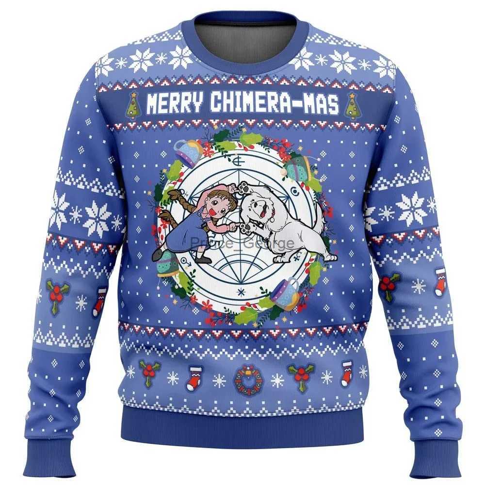 Men&#039;s Tracksuits Fullmetal Alchemist Chimera Nina Tucker Ed_ward Ugly Christmas Sweater Gift Santa Claus Pullover MenL2402-image-951530389