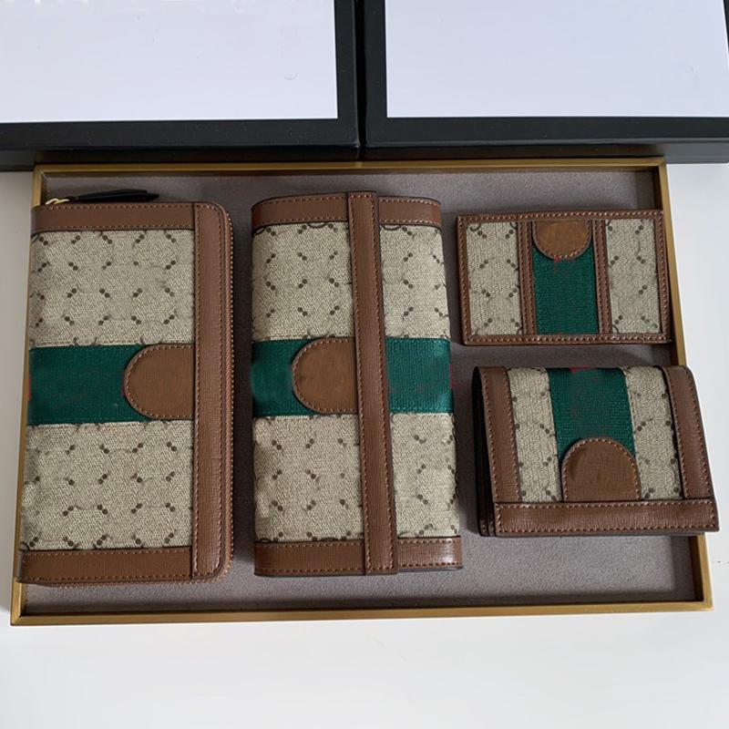 Long portefeuille pochette sac à main porte-monnaie mode plaid grain en cuir véritable boucle en métal doré fermeture à glissière interne femmes