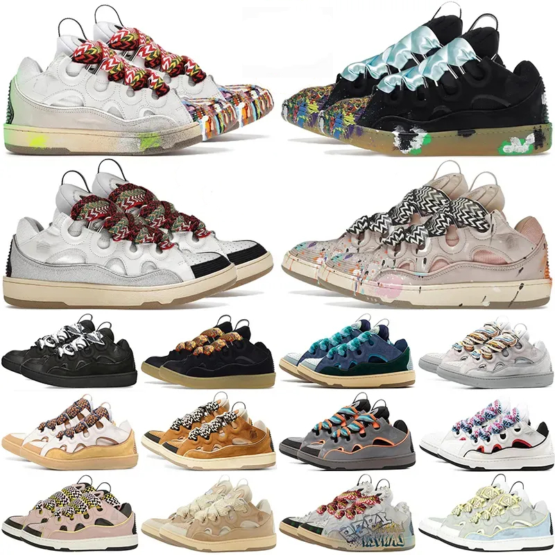 Designer Lavin Mesh Tissé Chaussures À Lacets Style Années 90 Pour Hommes Femmes Semelle En Caoutchouc En Relief Graffiti Plate-Forme Chaussure D