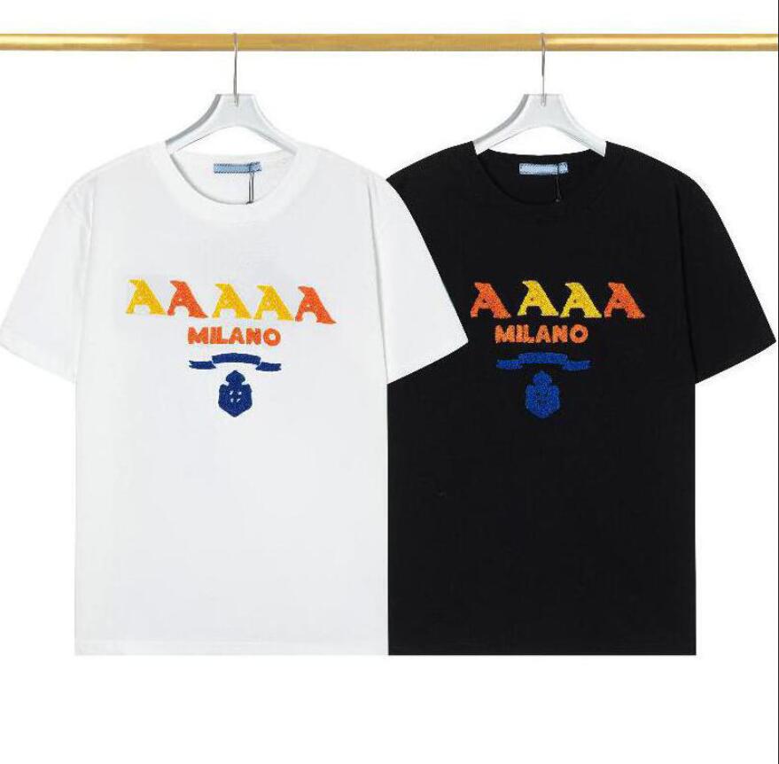 Colorful Letter Embroidery T Shirts for Mens Women Tee Shirts Casual Breathable Tees Top Summer Men T-shirts M-3XL-image-738575930