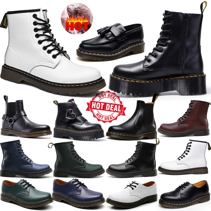 Designer dr martin bottes doc martens hommes femmes baskets de luxe triple noir blanc chaussures chaudes