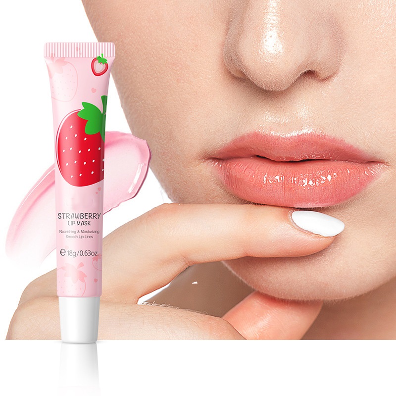 Moisturizing Strawberry Lip Mask Nourishing Smooth Lip Lines Hydrating Lips Balm Makeup Refreshing Texture Lip Care Treatment Lipgloss Cosmetics-image-928804385
