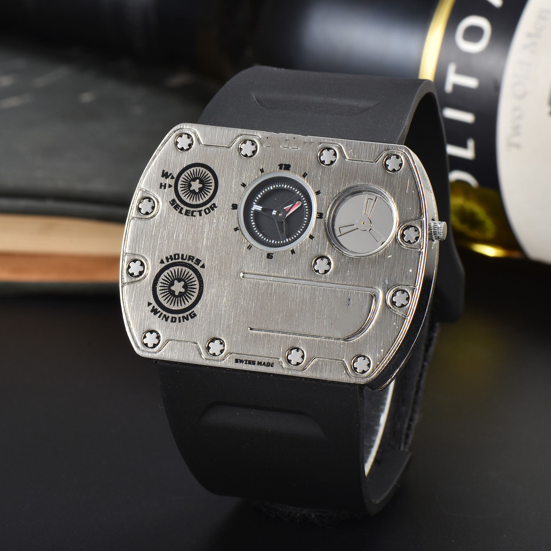 2023 New Ultra Thin Fashion Trend Business Men's PU Belt Simple Quartz Watch-image-915869750