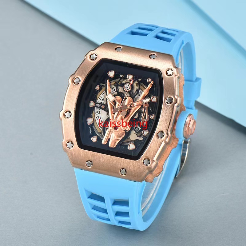 Fashion Creative rotating movement position Mineral Reinforced glass Men&#039;s 9791-J Wine Barrel quartz watch Devil&#039;s Hand kas-image-929772512