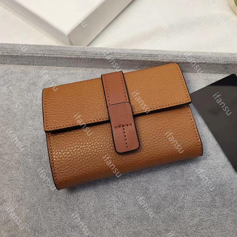 Genuine Leather Luxury Design Color Blocking Women's Fashion Short Lychee Pattern Portable Zero Wallet Men's Simple Long Credit Card Ho-image-929116225
