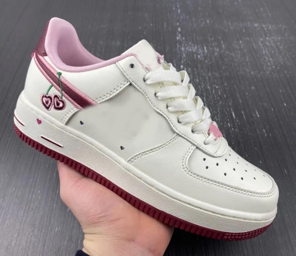 Shoes Designer Low 1 One 07 Valentines Day Fd4616-161 Sports Sneakers Trainers Sail Red Pink Original