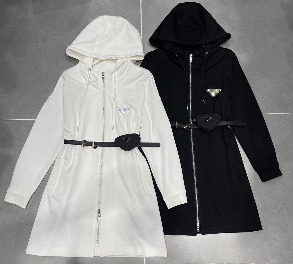 Women Dress Fashion Slim Casual Hooded Hoodies 24FW Pattern Silm Dresses Designers Classical Summer Womens Clothing Simple 2 Colors-image-929360623
