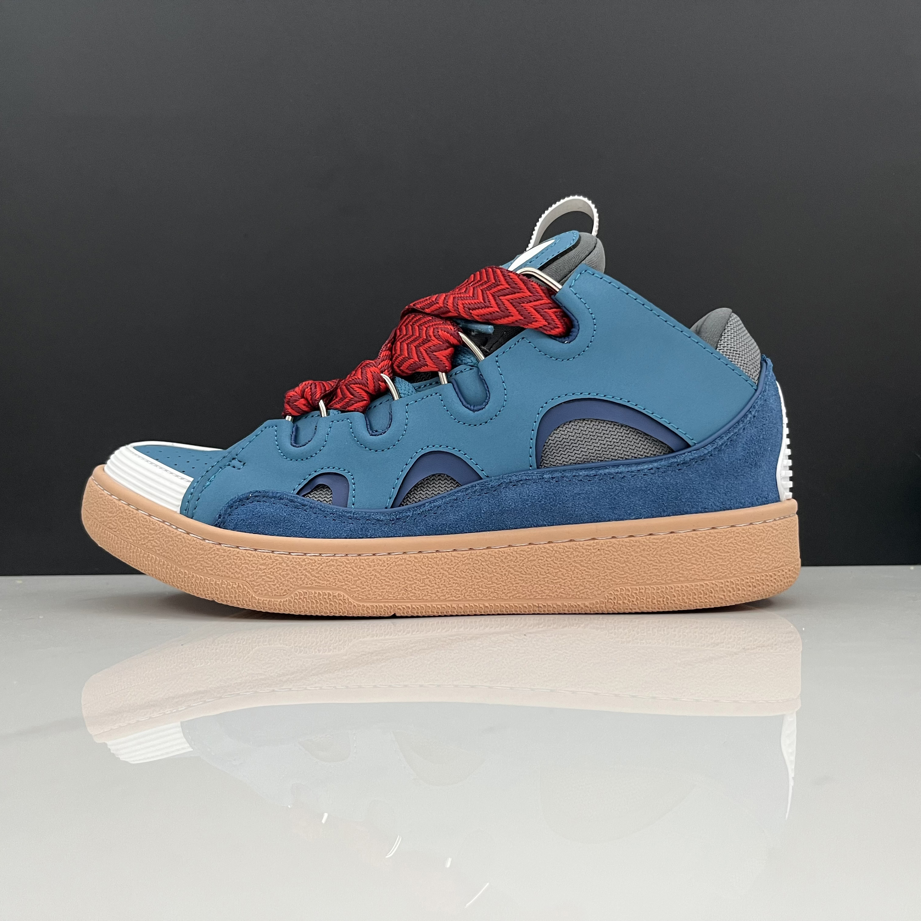 Designer lavin mesh woven Lace-Up Shoes For Mens Womens Rubber Sole embossed Graffiti Platform Shoe Luxury lavins Curb Loafers Sneakers Trainers-image-849890985