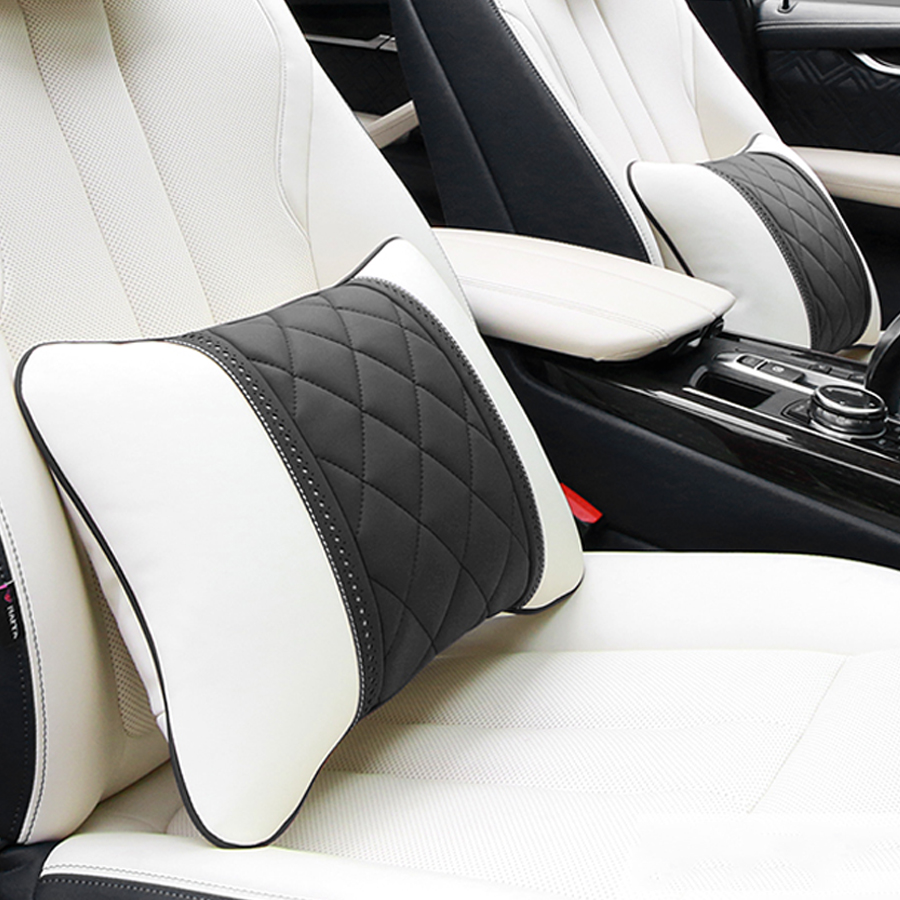 For Mercedes Benz Maybach S-Class headrest Luxury Car Pillows Auto Travel Neck Rest Pillows Seat Cushion Support Nappa Leather Car Accessories