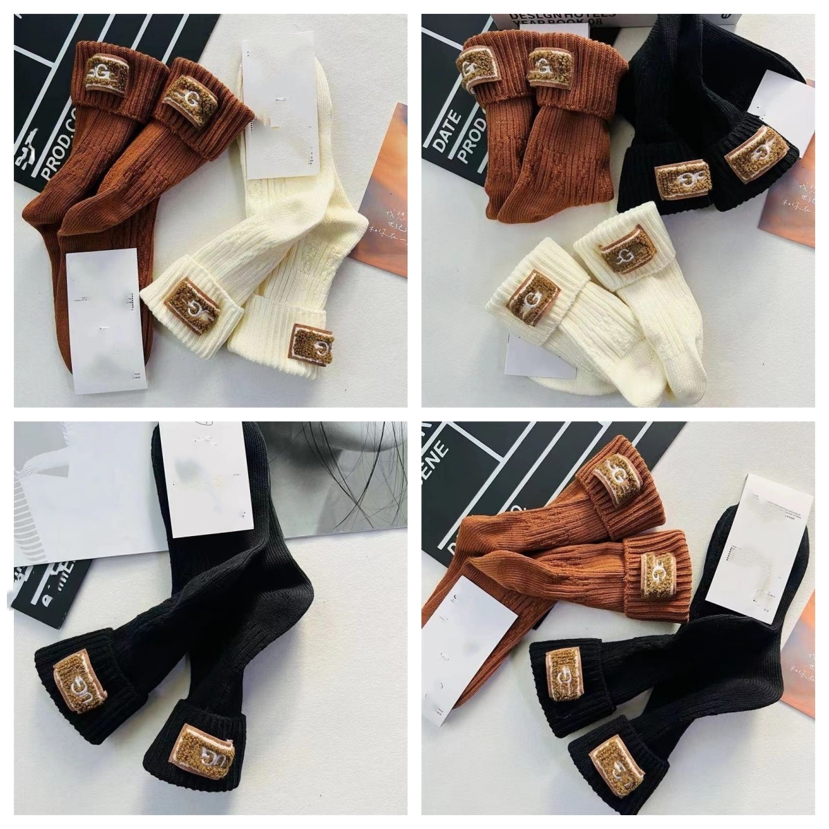 Ug-3485 Men and Women Autumn and Winter Fashion Sports Socks Outdoors Fleece Socks 3pair/lot-image-992964848