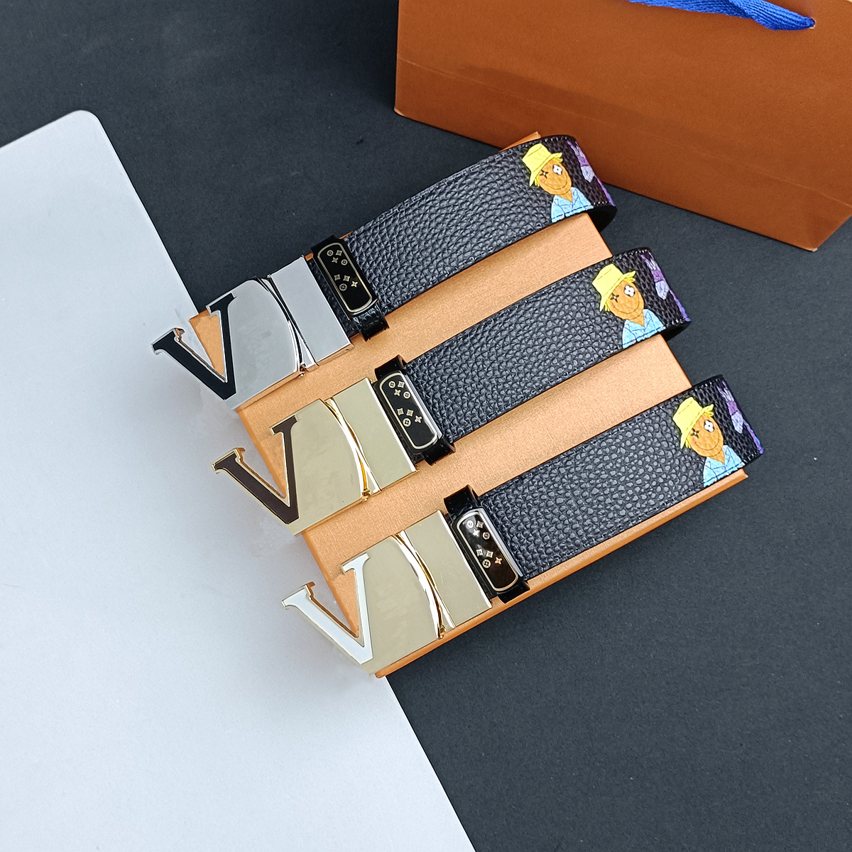Fashion men's designer belt Business leisure lvp belts Genuine leather for women's belt 6-color trendy waistband with box-image-929314435