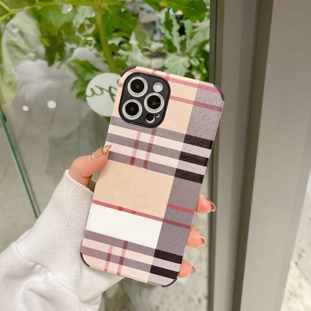 Coque de téléphone design pour Iphone 14 Pro Max 13 Pro 12 11 ensembles Max mode luxe antichoc simple style B Check 2 marque 2312151PE