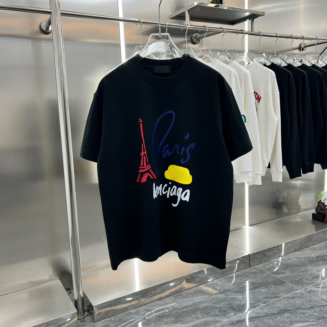 23SS Designer Lettre Imprimé T-shirts Tee Sweat Mode High Street Manches Courtes Été Casual T-Shirt Respirant Hommes Femmes Col Rond Tees Robes p