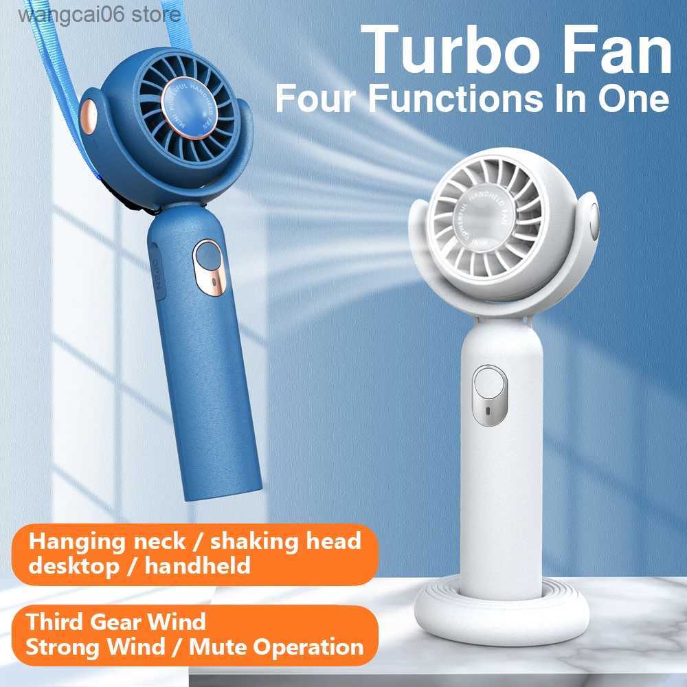 Electric Fans Electric Fan Portable Fan hand-held Quiet Small USB Rechargeable mini Neck fan for Student Dormitory Office Outdoor Hand fan T23121-image-929537100