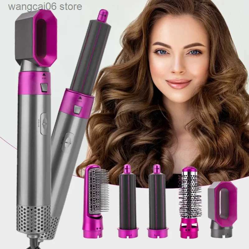 Electric Hair Dryer Updated 5 in 1 Quality Hairdryer Comb Hot Air Comb for Curling Straightening Automatic Straight Hair Comb Dryer T231216-image-929534824